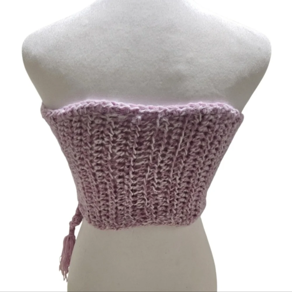 Hand Crafted Crochet 2-piece Set Fringe Scarf & Winter beanie Purple chunky knit